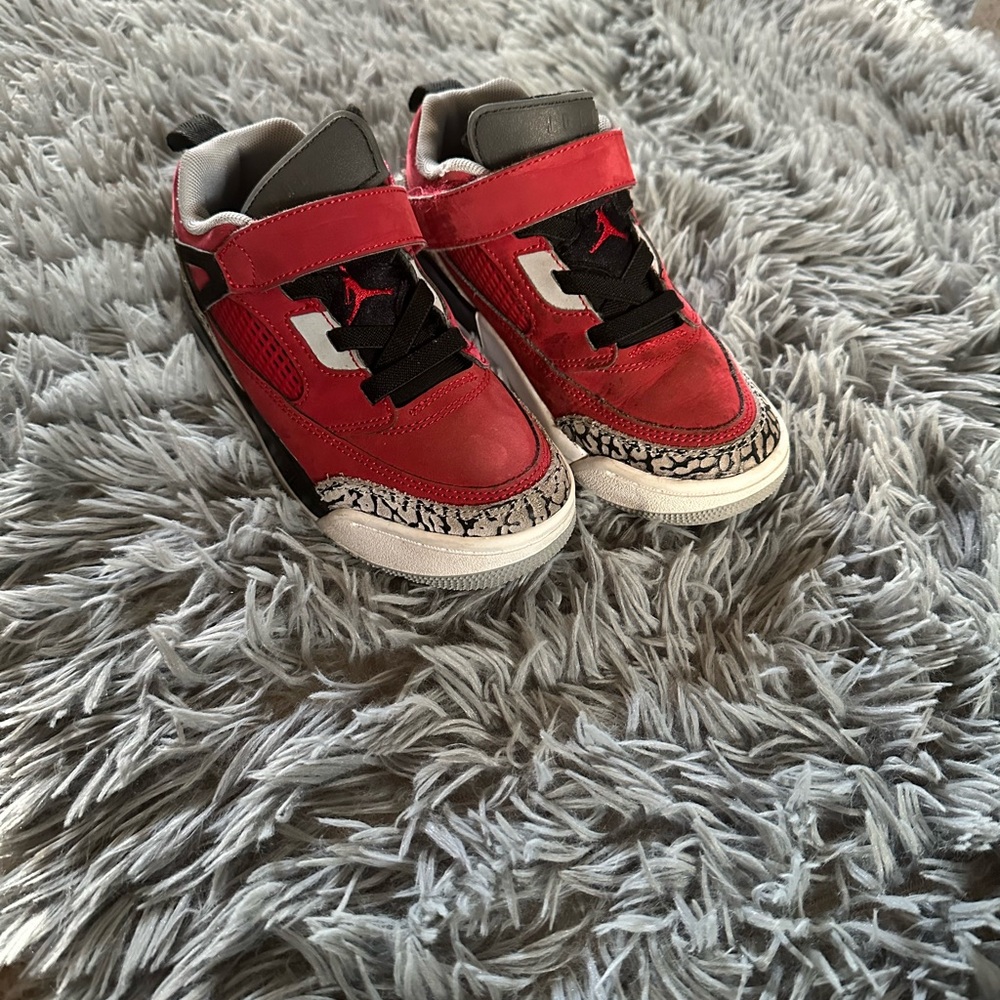 Jordan Kids Red and Black Sneakers